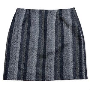 Boden British Tweed by Moon Vertical Striped Wool Tweed Mini Skirt Sz 8